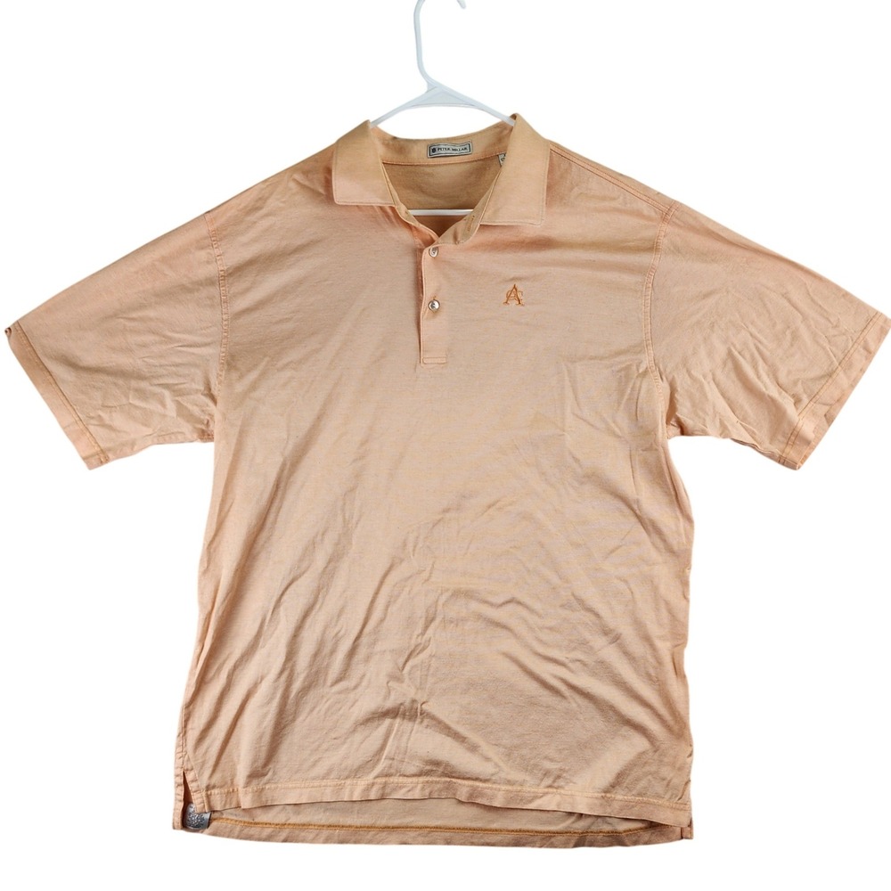 Peter Millar Short Sleeve Polo Shirt Mens XL Peach Orange Golf Classic Luxury